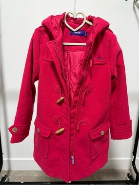 MEXX Girls Pink Hooded Duffle Coat Jacket Size 7-8